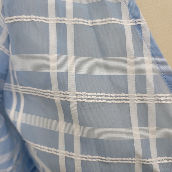 Future Collective Women's Gingham Check 3/4 Sleeve V-Neck Wrap Top Size XS - Picture 4 of 12